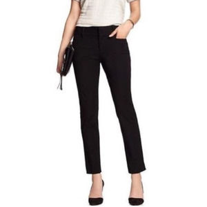 Banana Republic Jackson Fit Black Cotton Business Trouser Pants Sz 00 Pet NEW